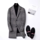 Mùa thu và mùa đông nam áo khoác len hai mặt trong phần dài của hàng ngàn chiếc áo khoác len kẻ sọc cashmere áo khoác nam ấm áp áo măng tô dạ nam cao cấp