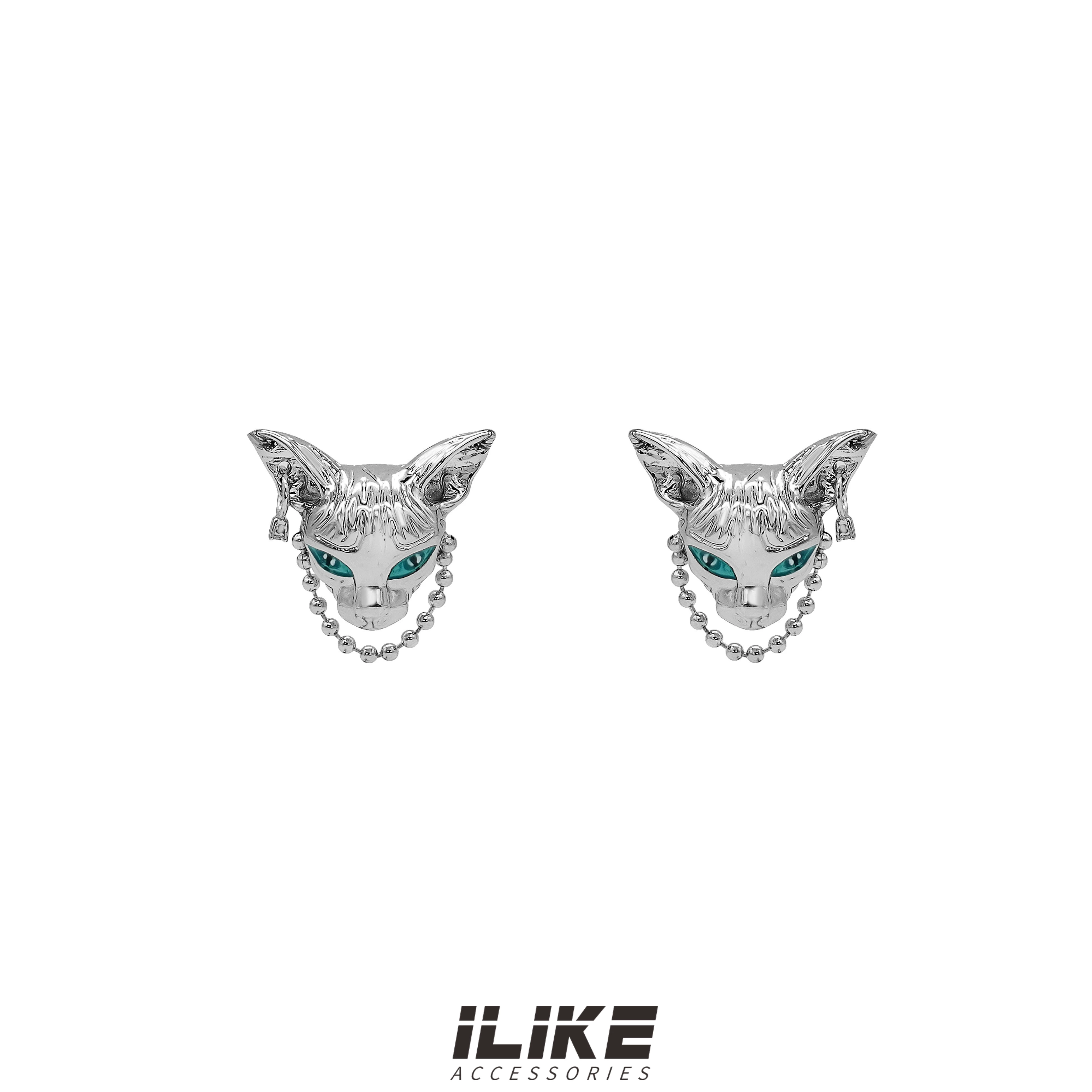 Сережки-цепочки с изображением Кота ILIKE, уникальный холодный стиль, стиль y2k, унисекс, милые и крутые