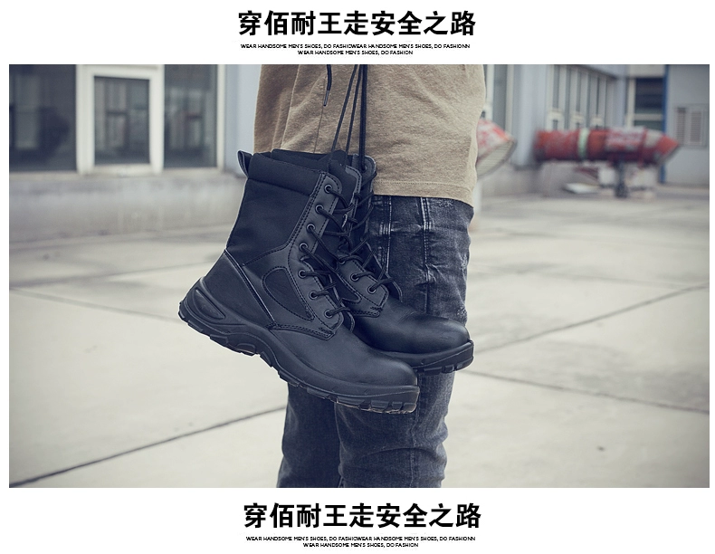 Giày bảo hộ lao động cao cấp mới cho nam mùa đông chống va đập, chống đâm thủng, mũi thép chống nước, ủng chống trượt an toàn nơi làm việc giay k2 gia bao nhieu giày bảo hộ phòng sạch