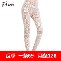 Top Guagua color cotton plaid thickened velvet knee pads Autumn pants Top Guagua mens and womens pure cotton brushed warm leggings
