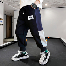 Boys trousers spring and autumn 2022 new trend in the big childrens sweatpants fried street childrens sports casual trousers
