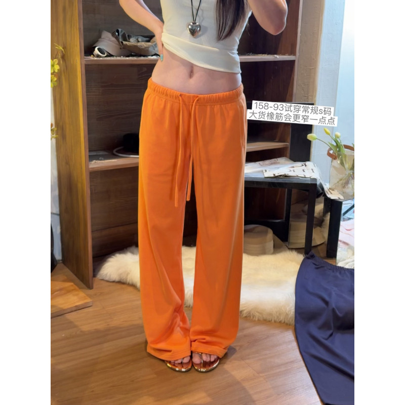 Miki.846Vy Upgraded Version of the Low-Waist Sweatpants, Summer Thin Terry Straight-Leg Casual Long Pants