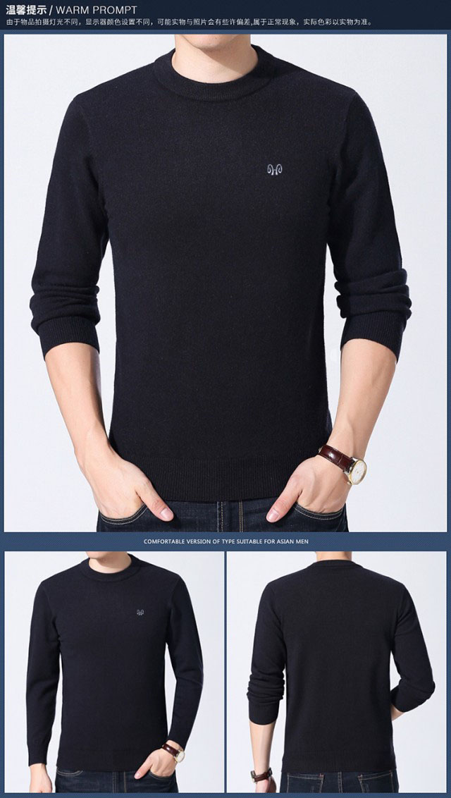 Áo len nam mùa đông mới trung niên Màu áo len cashmere cổ chữ V dày áo len ấm áp áo len cha quần áo mùa đông nam giới