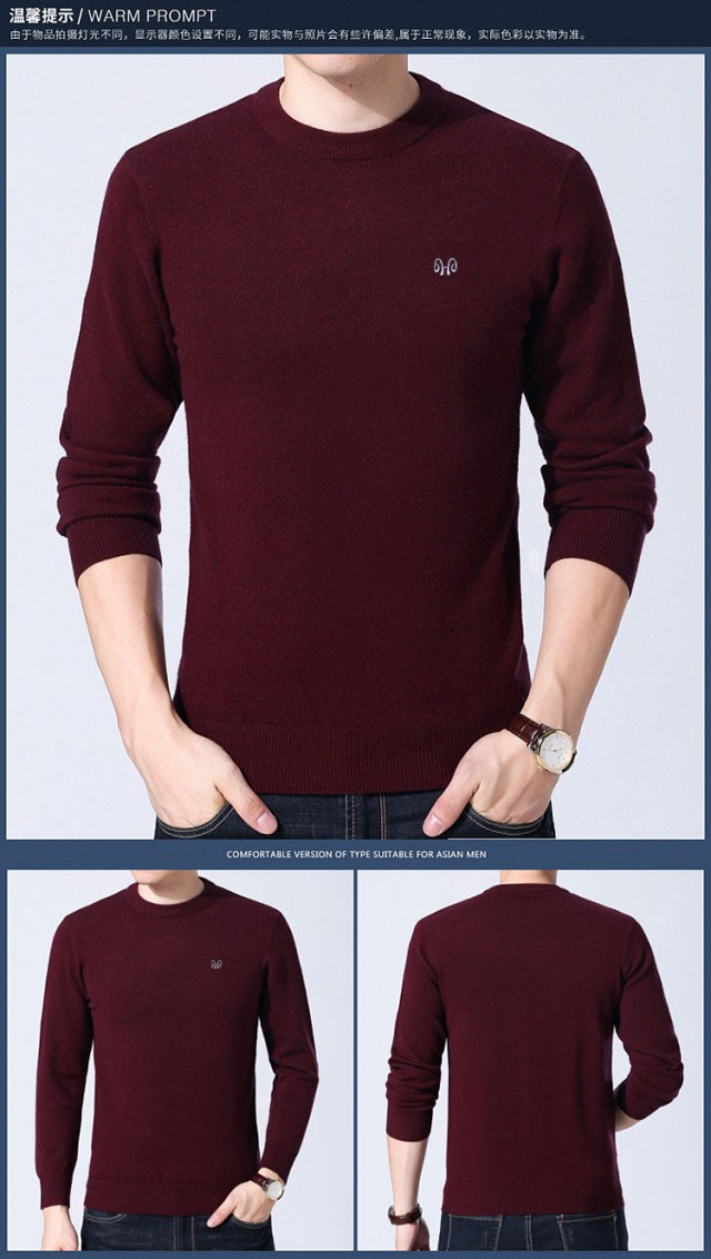 Áo len nam mùa đông mới trung niên Màu áo len cashmere cổ chữ V dày áo len ấm áp áo len cha quần áo mùa đông nam giới