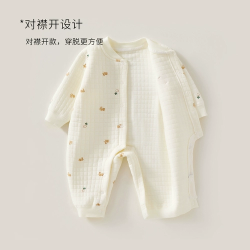 Комбинезон для новорожденных для младенца, пуховик подходит для мужчин и женщин для девочек, стеганое удерживающее тепло детское демисезонное боди, увеличенная толщина