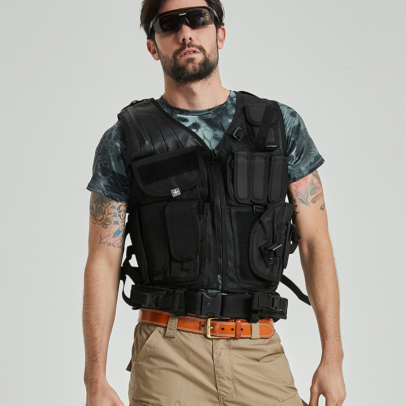 Thieves WZJP multifunction combat waistcoat black tactical vest CS field equipment outdoor mesh breathable military fans