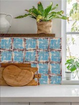 Hepan vintage bump all porcelain hand-made brick 125 * 125mm blue red kitchen bar homestay wall tiles floor tiles