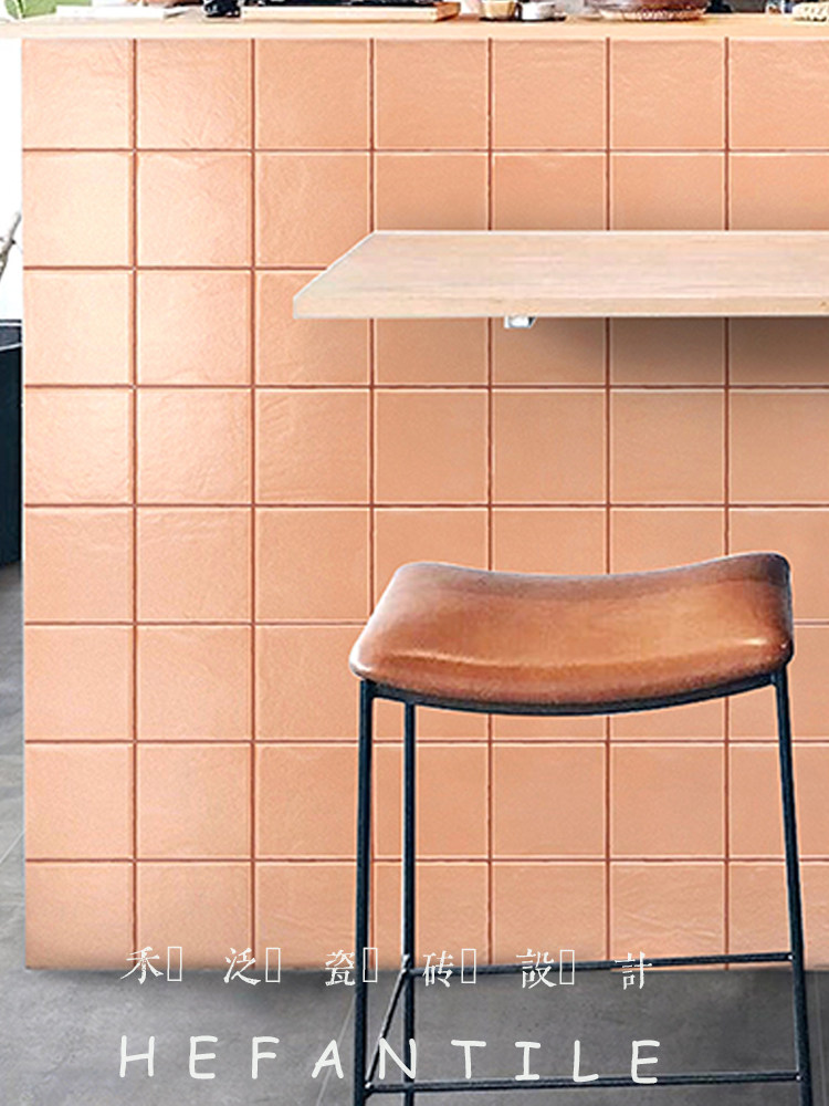 Hyuban Nordic in pink color color small square tile cosmetic bathroom wall tile ceramic 125X125 tile