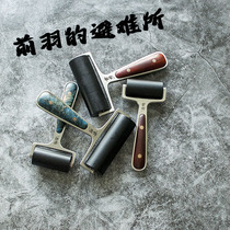 Front feather leather tools leather roller solid push wheel leather metal pressing tool Roller roller press wheel Chrome tanning pair paste