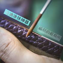 Front feather stainless steel side oil stick side Oil Pen Chrome tanning top oil cone flat head handmade leather DIY artifact