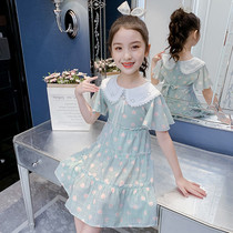 Girls summer dress 2022 new Korean version Childrens cake dress net red ocean girl short sleeve princess dress