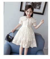 British girls dress 2021 summer new childrens net red lace summer foreign style little girl princess skirt