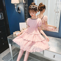 Hong Kong Girls Summer Clothing Dress Dress Dress 2021 New Korean version Childrens Snow spinning princess dress CUHK Tong Yang Girl clothing
