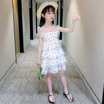 Girls summer clothes dress dress 2022 new ocean Korean version CUHK Scout princess dresses Childrens snow spinning cake dresses