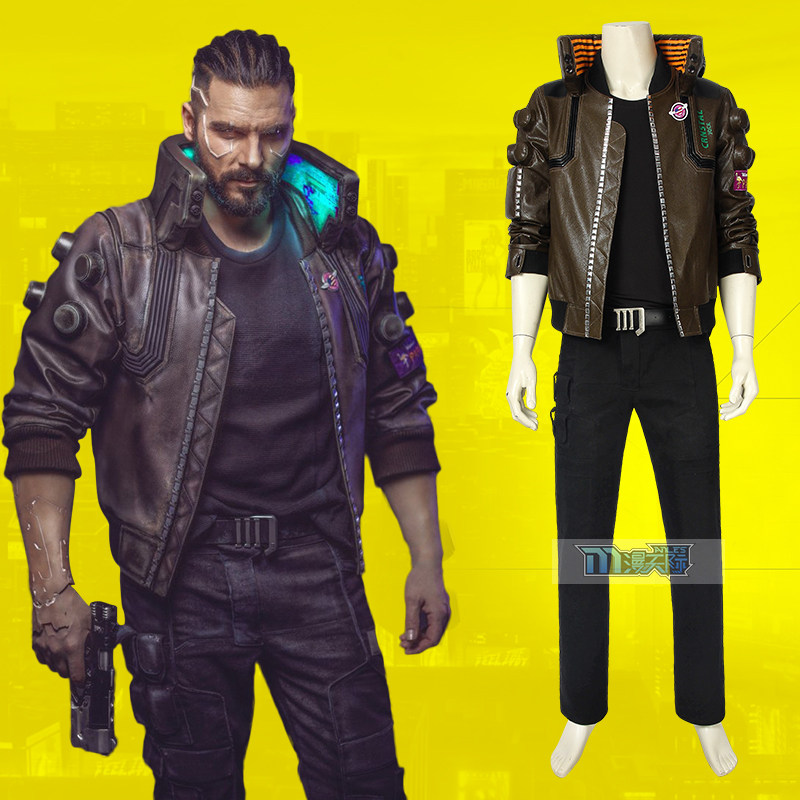 Manles Marvel Cyberpunk 2077cos Costume PS4 Game John Silver Handle with the same set 4413