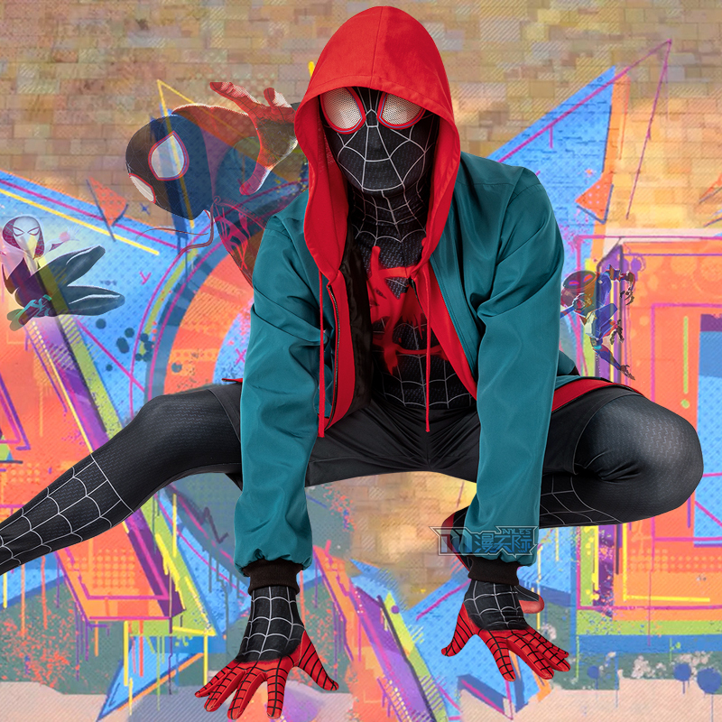 In-Stock Spider-Man: into the Spider-Verse Cosplay Bodysuit Miles Morales Cosplay 4618