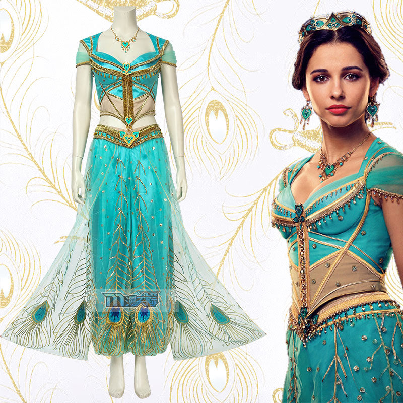 Manles Manles Sky 2019 live-action movie Aladdin Lantern Light Jasmine Princess cos Halloween Costume