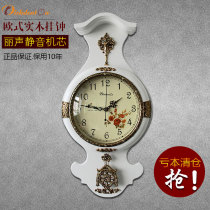Dickdenton Dick Denton antique solid wood clock retro mute clock wall wall clock