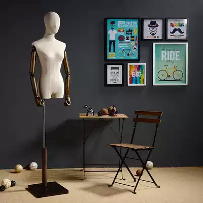 Tim Gong clothing store model female half-length model props Korean model stand retro window clothing model display stand