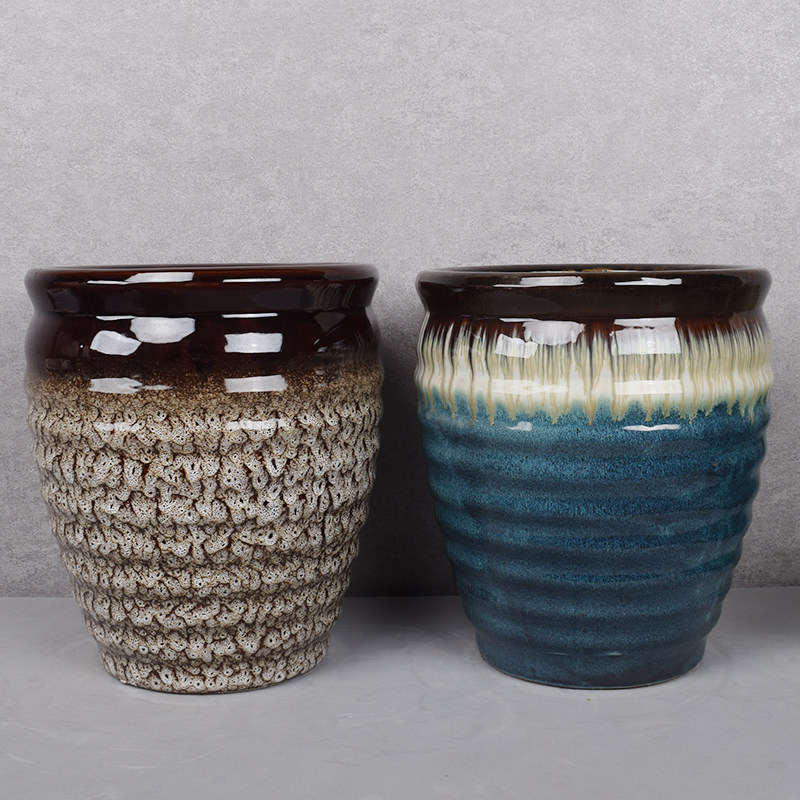 Classical Personality Flowerpots Round ceramic Large Number clear cabin Special price Creative Gold Gpotted Potted-size Bonsai