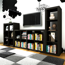 (42MM outer frame) small apartment black and white mini TV cabinet free combination floor cabinet economical living room low cabinet