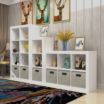Modern minimalist storage storage cabinet free combination lattice cabinet floor rack multifunctional bookshelf bookcase