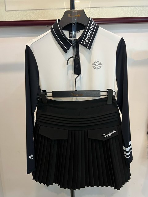 Golf clothing women's spring and autumn golf long-sleeved Korean style slim stretch golf suit women's golf skirt