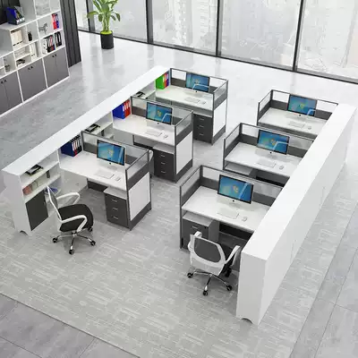 Staff desk and chair combination screen partition Staff computer desk Simple double financial office desk Office