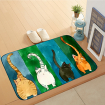 Cartoon Kitty Ground Mat home Entrance Doormat Toilet Bathroom Toilet Water Suction Non-slip Rug in door footbed Sub