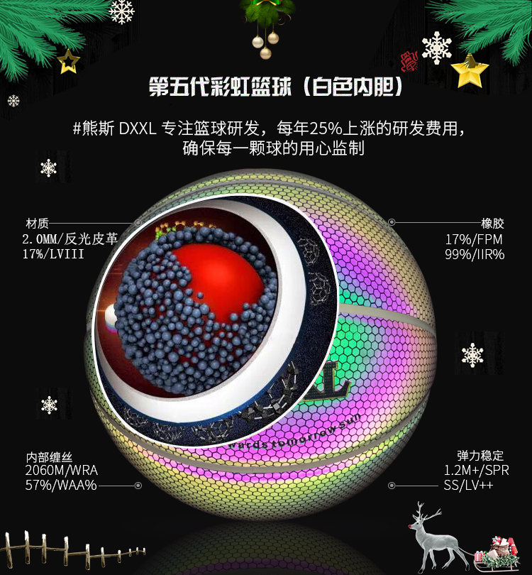 Chính hãng luminous phản quang gấu DXXL bóng rổ holographic glow cầu vồng sinh nhật quân đội brother 7th 6th 5th blue ball 	giá thành lưới bóng rổ	