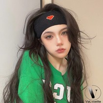 VALVOELITE love knitted sports headband womens sweat-absorbent thin yoga headband fashion headscarf forehead protector