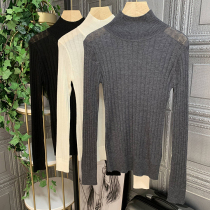 Comfortable and easy to wear Characteristic wild thin pit strip long sleeve turtleneck wool sweater base sweater sweater 32033