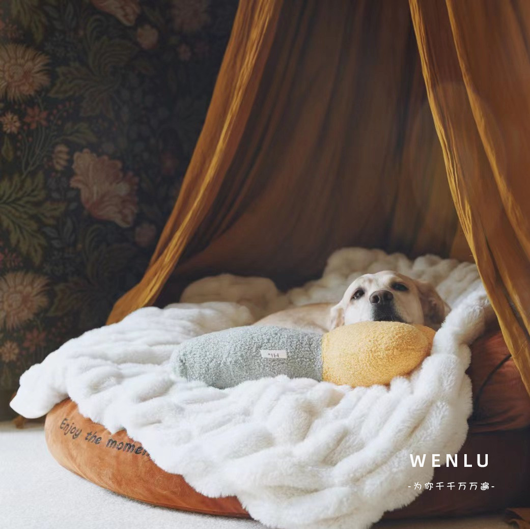 Ask the way, feel at ease in winter, autumn and winter pet warm blanket imitation rabbit fur dog cover quilt pet