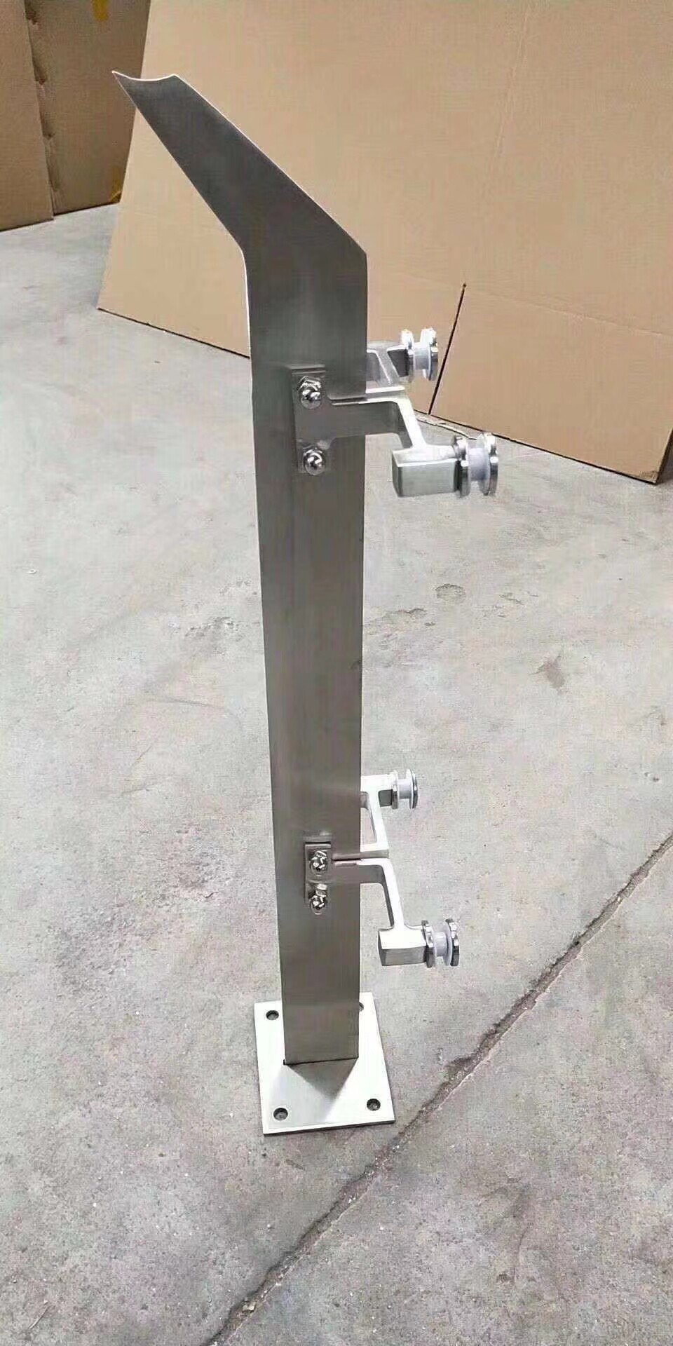 Balcony Mall Indoor outdoor special custom railing upright post 304 stainless steel glass stairway armrest steel plate column