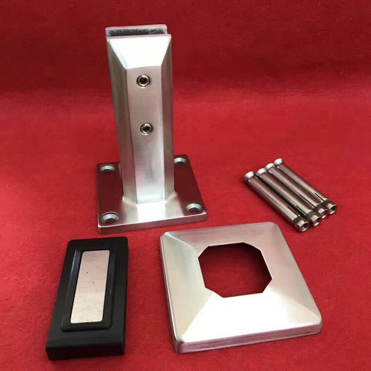Pool glass guard rail column platform glass railing 304 stainless steel square column