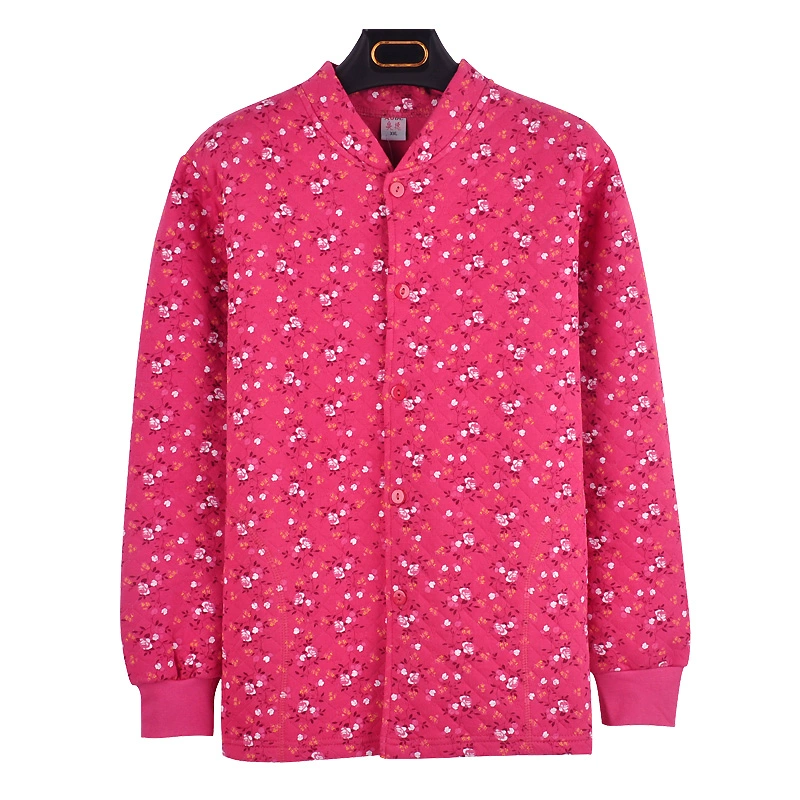 Mùa thu và mùa đông của phụ nữ trung niên cotton dày mùa thu quần áo ba lớp áo bông mỏng áo khoác cardigan áo ấm kích thước lớn quần áo giữ nhiệt nam
