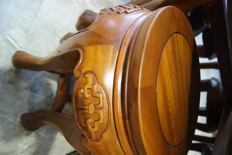 Đồ nội thất nhà hàng Nanmu phong cách Trung Quốc bàn tròn bảy mảnh Ming và Qing bàn gỗ cổ phân hoàn chỉnh bộ đồ nội thất - Bộ đồ nội thất bàn ghế phòng khách hiện đại