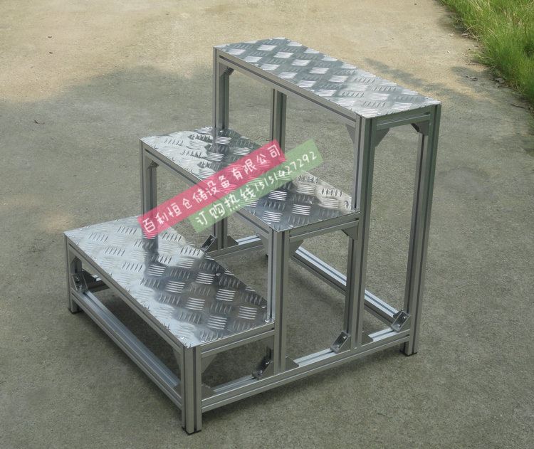 Manufacturer Non-Label Customized Aluminum Gold Working Platform Ladder Machine Tool Anti Slip Operation Table Mobile Machine Tool Pedal Den High Ladder