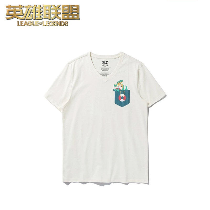 League of Legends LOL Renekton Crocodile Pool Party Pocket T-Shirt Game Peripheral Official