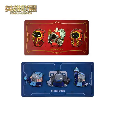 LOL League of Legends Summoner Canyon Red and Blue Square Brooch Set Game Around Official License