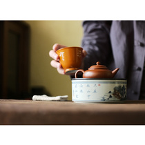 Taihu Lotus Hall Jingdezhen Mi Yunzhai Teapot Private cup pot holder Portable tea set for one person to drink