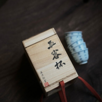  Taihu Lotus Hall Jingdezhen Hand-made Ceramic Cup Blue and White Poetry Teacup Set Mi Yunzhai