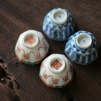 Early Lotus Hall Jingdezhen traditional antique ceramic cup Hand-painted Alum Red Shouzi Product Cup