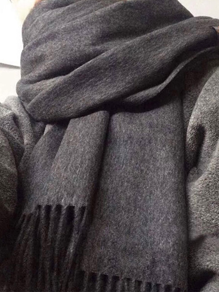 (100 % cashmere) scarf female high - gray shawl in winter with two - gray men's wool around the neck autumn and winter