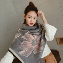 (100% cashmere) 2019 autumn and winter new printing versatile shawl scarf women fashion warm thickened