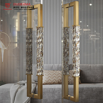 Custom door handle glass door black door handle shell long handle solid wood door golden handle