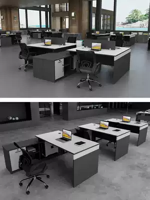 Financial office table and chair combination 2 4 6 people simple modern staff desk screen station computer desk