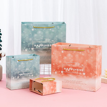 Small clear green gift paper bag return gift bag souvenir gift bag packaging bag facial mask wedding scarf pink bag