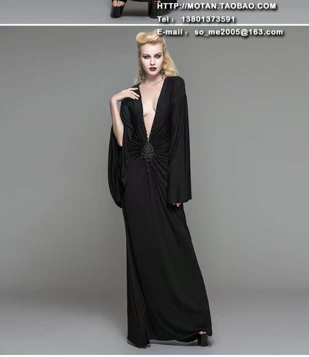 魔 ╋ DEVIL FASHION Baroque Gothic GOTHIC retro tay áo rộng lớn quý phái SKT040 váy hạ eo công sở	
