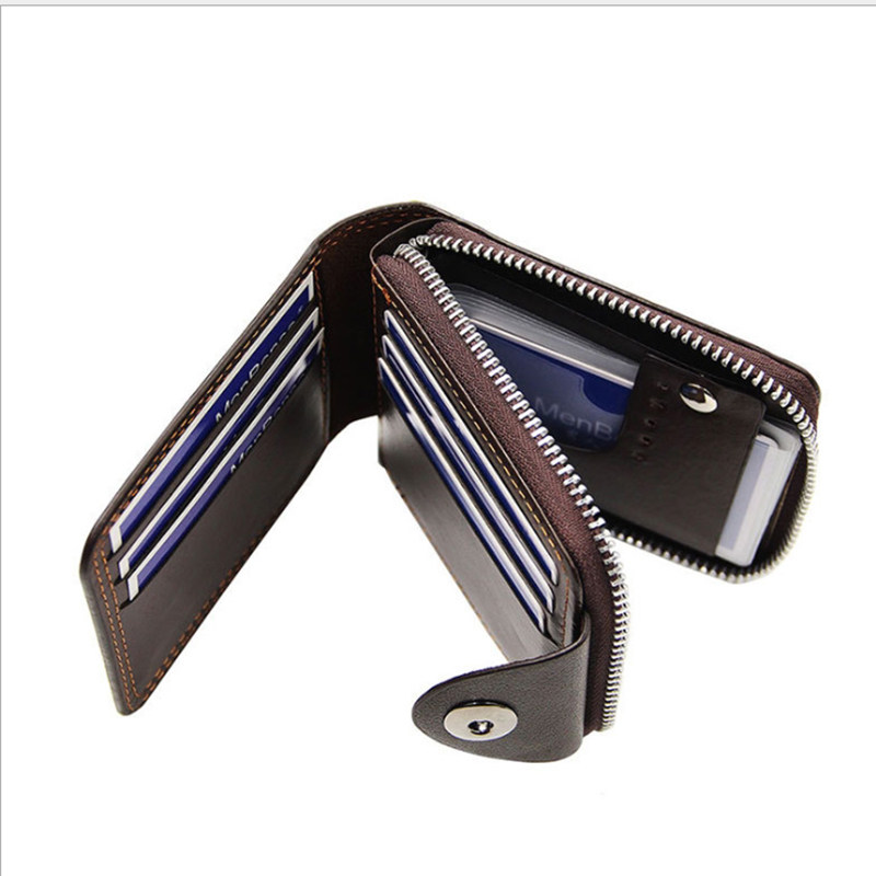 New wallet men's short large capacity multi-card card bag multi-function box with zipper fashion wallet